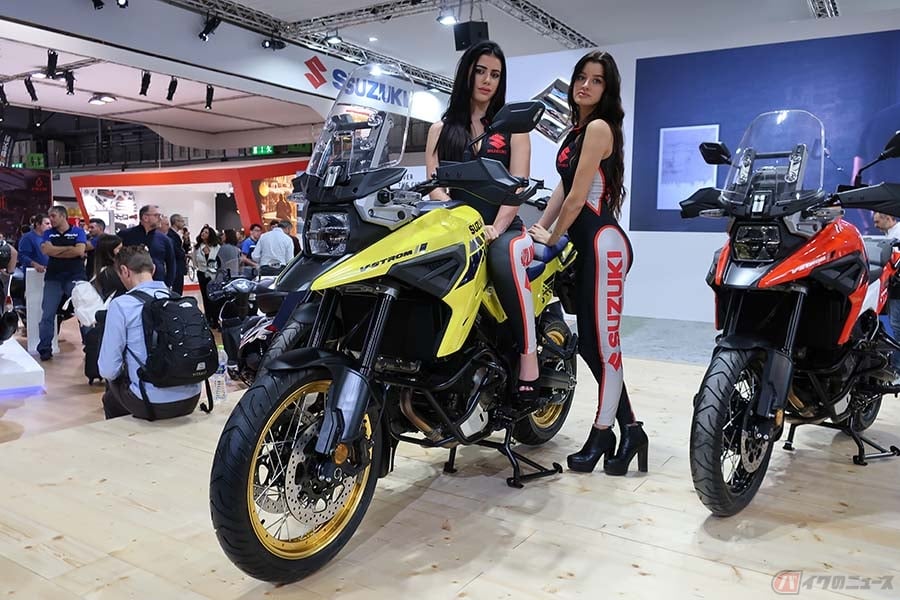 スズキの三本柱に動きあり 往年の Dr750s をモチーフにした新型 V Strom1050 が登場 Eicma19 バイクのニュース