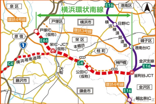 圏央道「C4」の開通はいつ？　神奈川県区間で事業中のルートと完成予想図とは