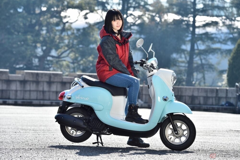 夜道雪のチャレンジバイク道 人気マンガ ゆるキャン に登場する50cc原付スクーター Vino ビーノ のスペシャルカラーに乗ってみました バイクのニュース 夜道雪のチャレンジバイク道 人気マンガ ゆるキャン に登場する50cc原付スクーター Vino ビーノ のスペシャルカラーに乗ってみました バイクのニュース