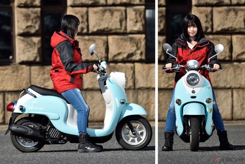 夜道雪のチャレンジバイク道 人気マンガ ゆるキャン に登場する50cc原付スクーター Vino ビーノ のスペシャルカラーに乗ってみました バイクのニュース 夜道雪のチャレンジバイク道 人気マンガ ゆるキャン に登場する50cc原付スクーター Vino ビーノ のスペシャルカラーに乗ってみました バイクのニュース