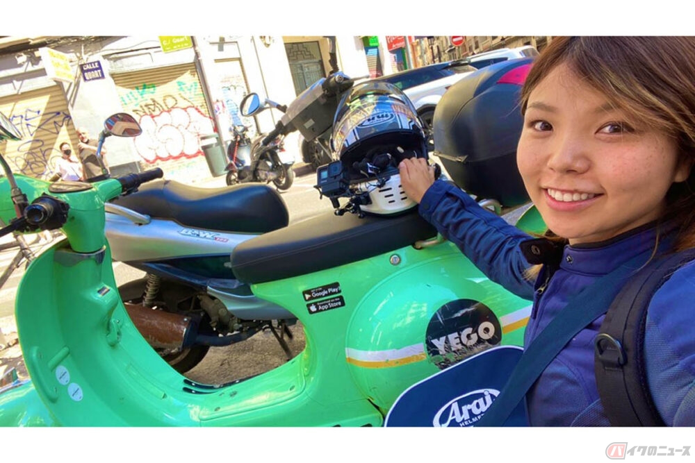 スペイン留学中のバイクタレント 電動スクーターのシェアリング