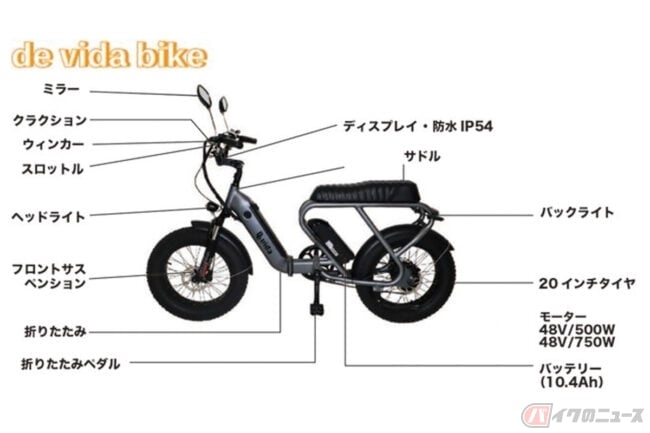 タンデム可能な3way折りたたみ電動バイク「de vida bike」発売 タンデム可能な3way折りたたみ電動バイク「de vida bike」発売