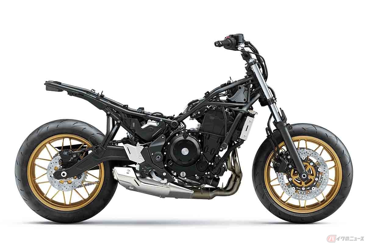 カワサキの新型ネイキッド「Z650RS」。Z650と同じくチューブラー・トレリスタイプのフレームを採用することで軽快な走行を実現しました
