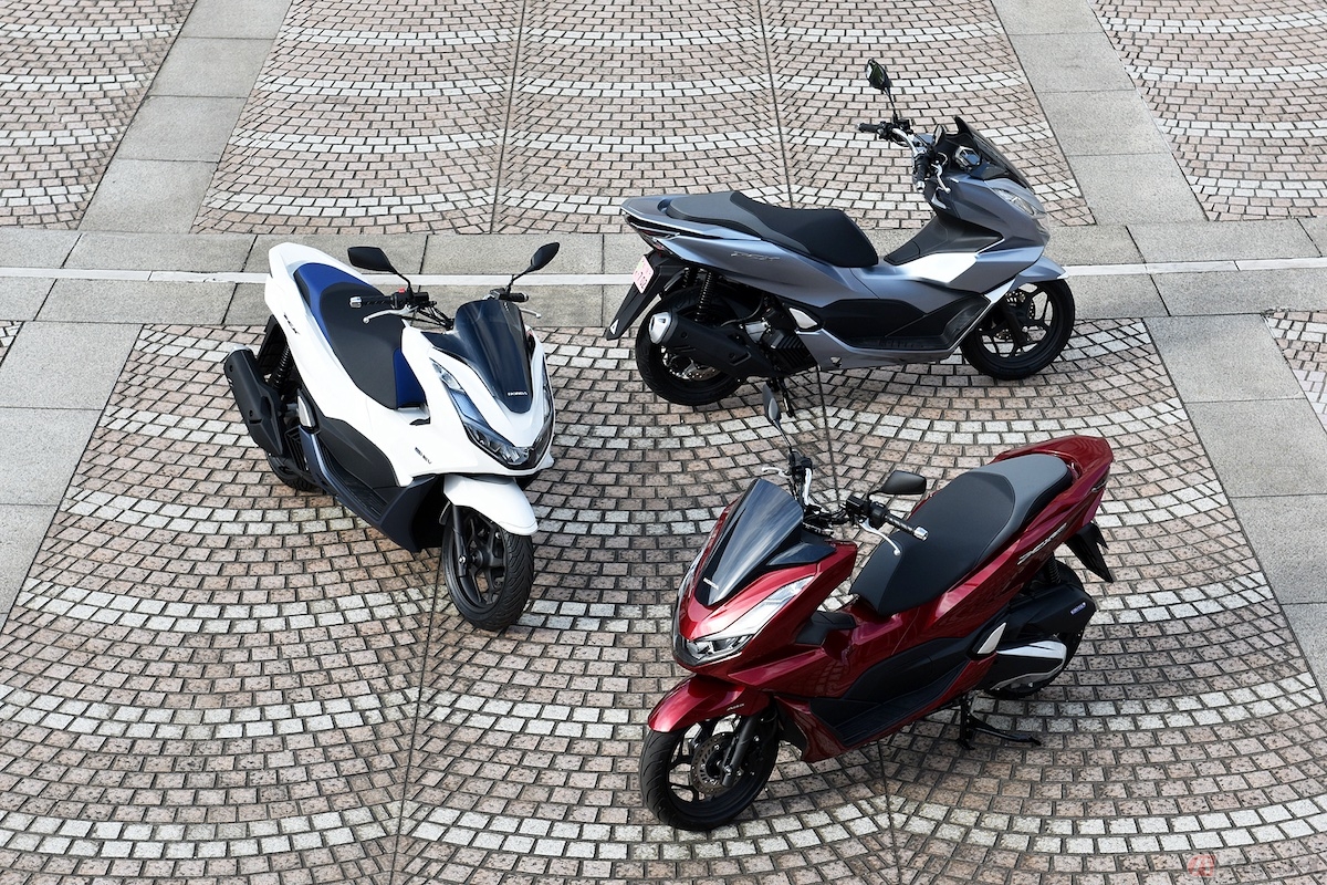 ハイブリッド車のPCX e:PHEVやリース専用のPCX ELECTRIC、160ccエンジンを搭載するPCX160などの姉妹モデルもラインナップ
