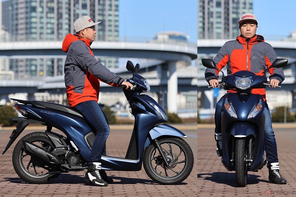 100ccを超えるスクーターのなかでは小さな車体のDIO 110の足つき性は問題ありません