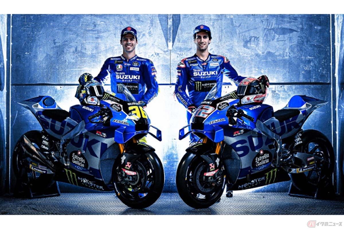 MotoGPに参戦する「Team Suzuki Ecstar(チーム・スズキ・エクスター)」のジョアン・ミル選手(左)とアレックス・リンス選手(右)