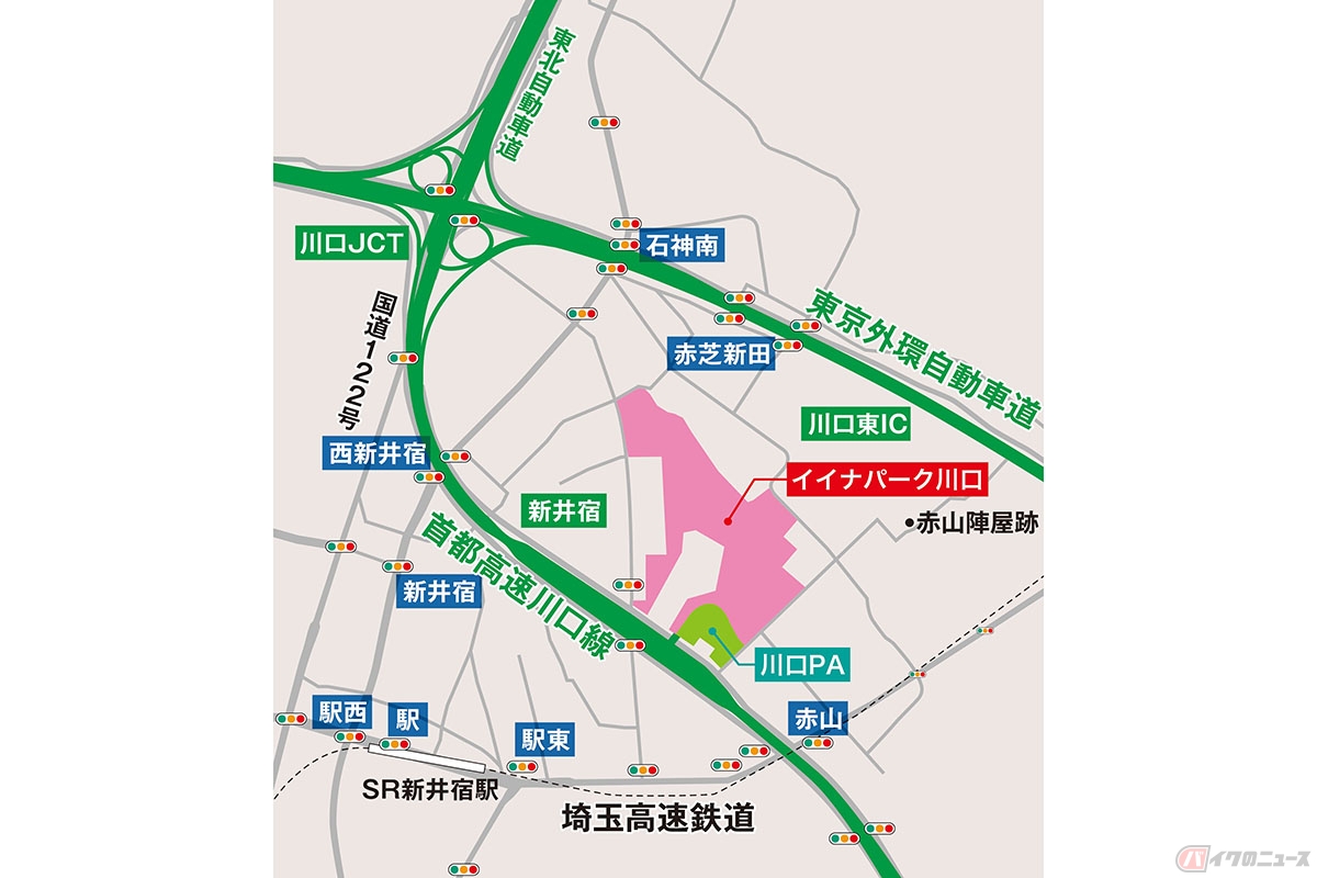 首都高に初ハイウェイオアシス「川口ハイウェイオアシス」。「高速川口線川口パーキングエリア」と「イイナパーク川口」の連結により実現しました