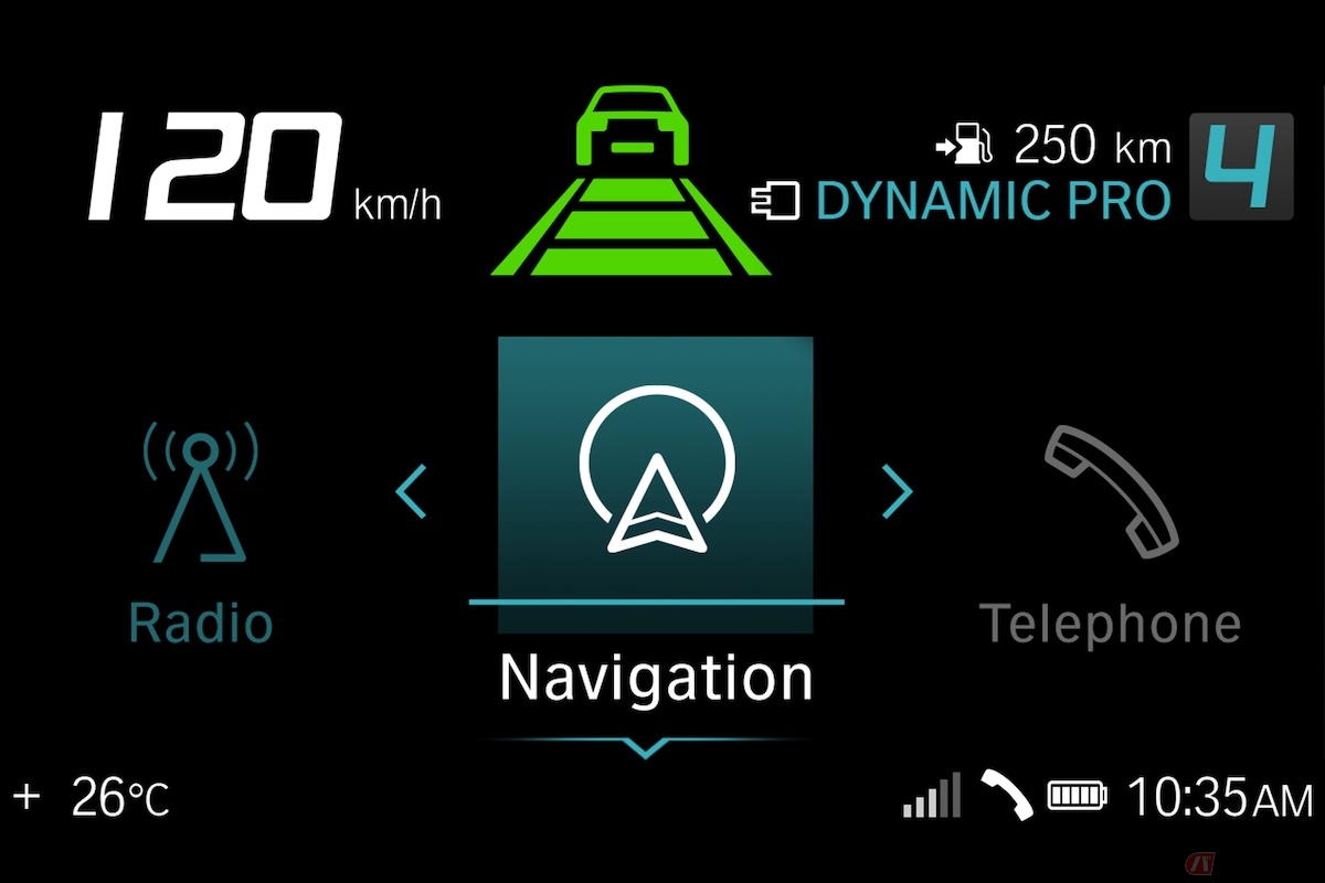BMW Motorrad「R1250RT」のメーターには、アクティブ・クルーズ・コントロール（ACC）設定が表示されます