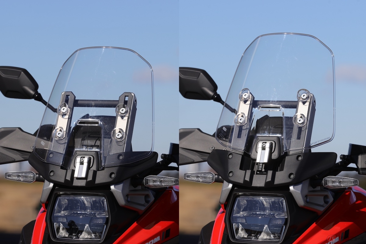 ウインドスクリーンには工具不要の11段階調整機構を採用し、ライダーを走行風から守ります