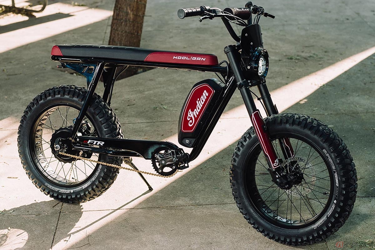 SUPER73製の電動モデル「S2」をベースに製造されたインディアンモーターサイクル「eFTR Hooligan 1.2 e-bike」