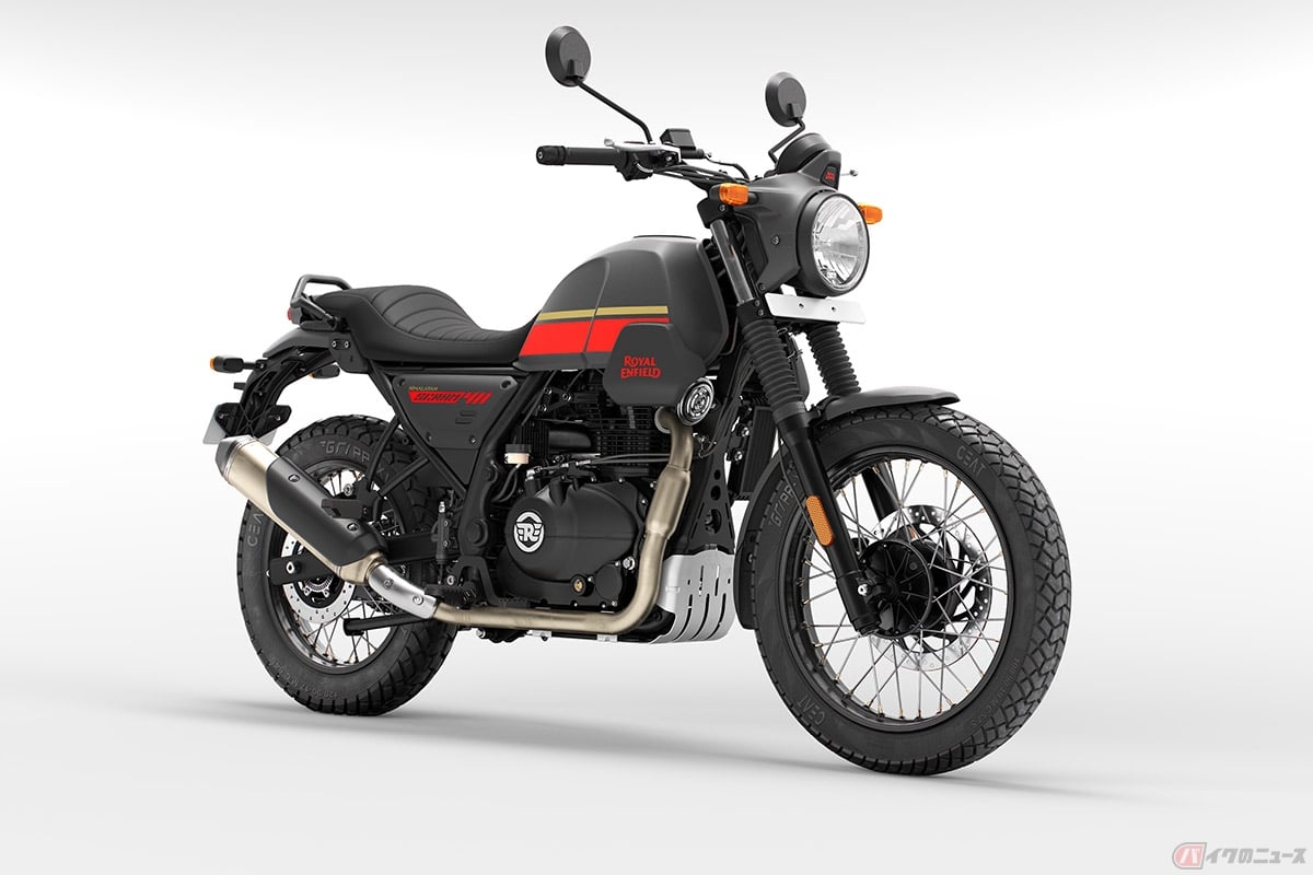 ロイヤルエンフィールド初のアドベンチャー・クロスオーバーモデル「Scram 411（スクラム411）」。豊富な外装色が用意されています