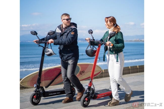 新型電動キックボード「COSWHEEL MIRAI T」発売 「ほぼ自転車扱い」の「特定小型原付自転車」へも対応