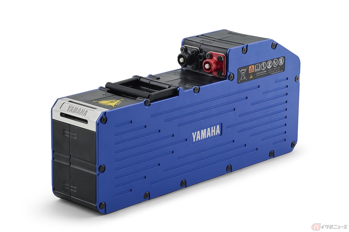 ヤマハの電動トライアルモデル「TY-E 2.0」。前モデル比で容量約2.5倍の軽量バッテリーを搭載しています