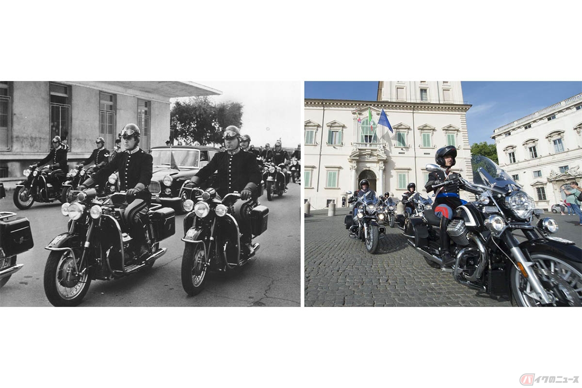 第二次世界大戦後より一貫してモトグッツィのバイクを採用するコラッツィエリ連隊