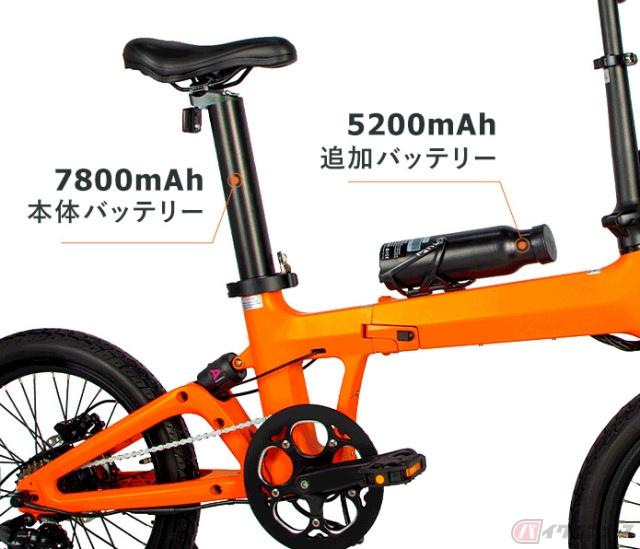 Naicisportsの新型モデル「Naicisports X1」。サドル一体のバッテリーを搭載しています