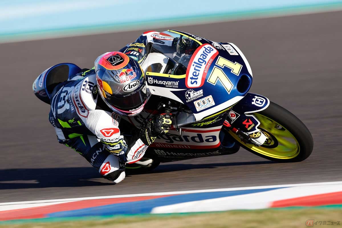 Moto3クラスに参戦する佐々木歩夢選手(ステリルガルダ・マックス・レーシング・チーム)。2022年シーズンよりハスクバーナ・モーターサイクルズのマシンを駆る