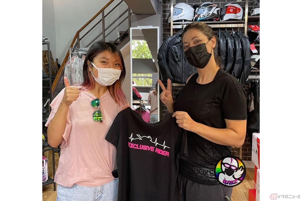 岸田彩美さんと「WBZ Woman Bikers Zone」のオーナーさん