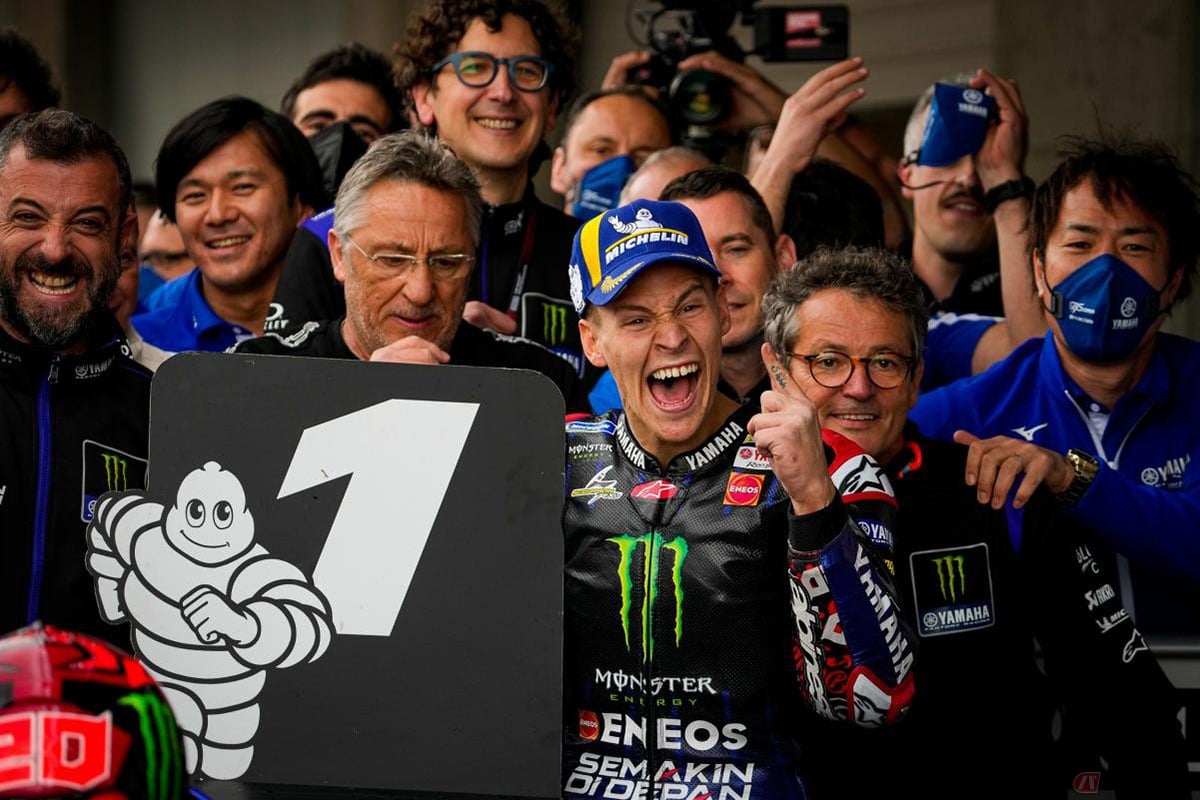 MotoGP第5戦ポルトガルGP で優勝したファビオ・クアルタラロ選手(モンスターエナジー・ヤマハMotoGP)