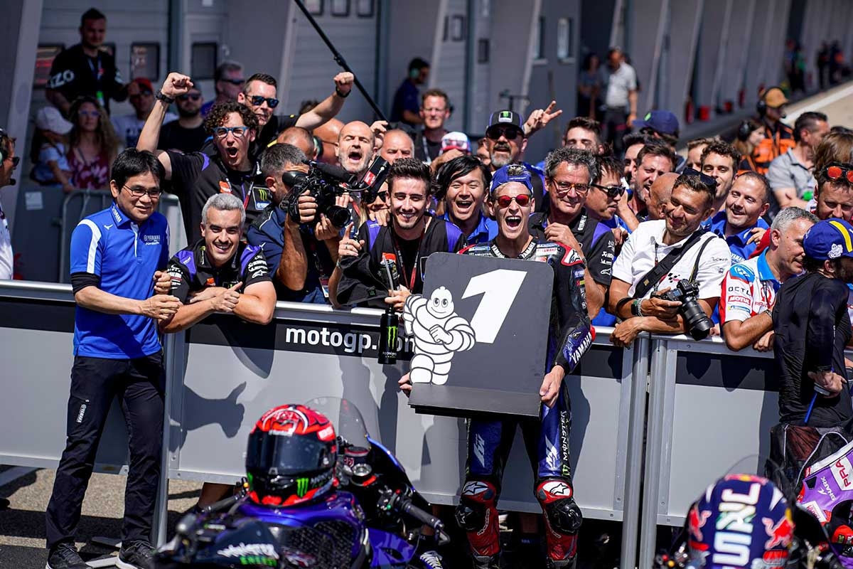 2022MotoGP第10戦ドイツGP MotoGPクラスを制したファビオ・クアルタラロ選手(モンスターエナジー・ヤマハMotoGP)