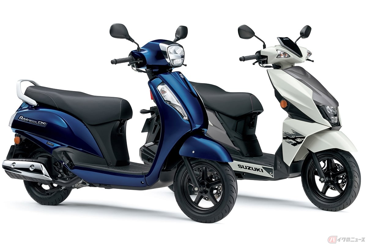 手前からスズキ「アドレス125」、「アヴェニス125」