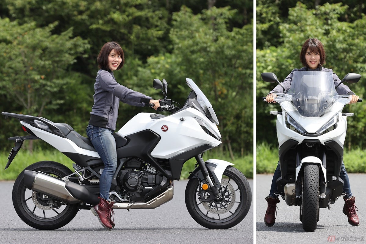 シート高820mmで、私(=身長160cm)が跨ると両足のつま先がつく程度