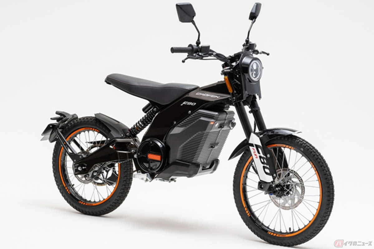 公道走行可能な原付二種電動オフロードバイクCAOFEN「F80 STREET」