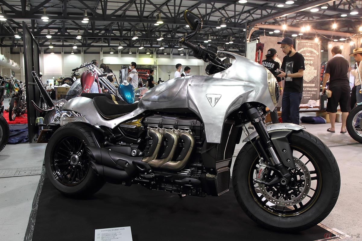 今回のNOCSでベスト・オブ・ショーに輝いたのが滋賀県のカスタムワークス・ゾンによるトライアンフ「ロケット3」。参加ビルダー同士の審査によるビルダーズチョイスで選ばれた1台です