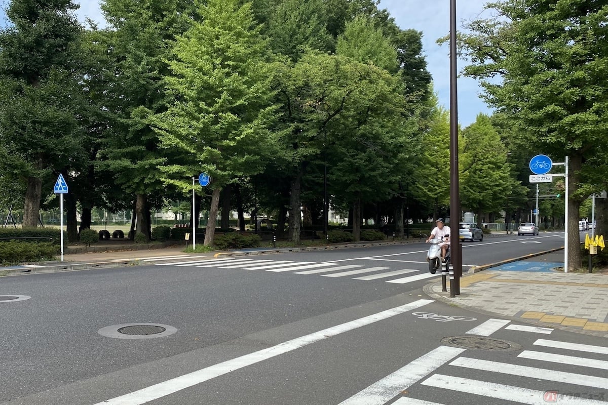 横断歩道や自転車横断帯とその手前から30メートル以内の場所では、ほかの車を追い越したり、追い抜いたりしてはいけません