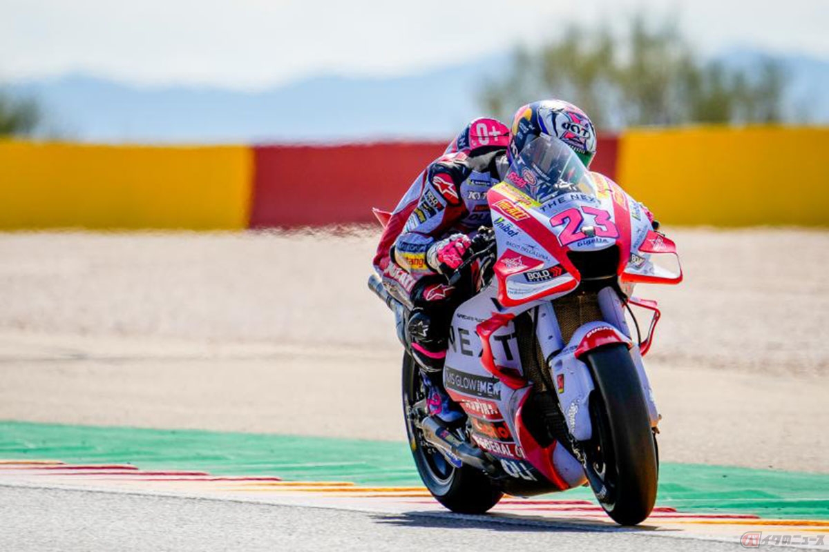 2022MotoGP第15戦アラゴンGP MotoGPクラス決勝レーを制したエネア・バスティアニーニ選手(グレシーニ・レーシングMotoGP)