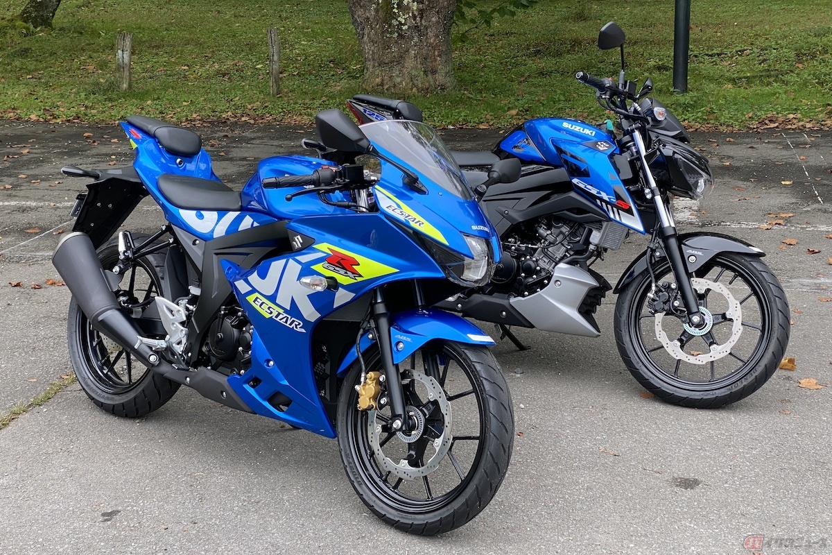 燃料タンク容量は共に11Lのスズキ「GSX-R125 ABS」と「GSX-S125 ABS」