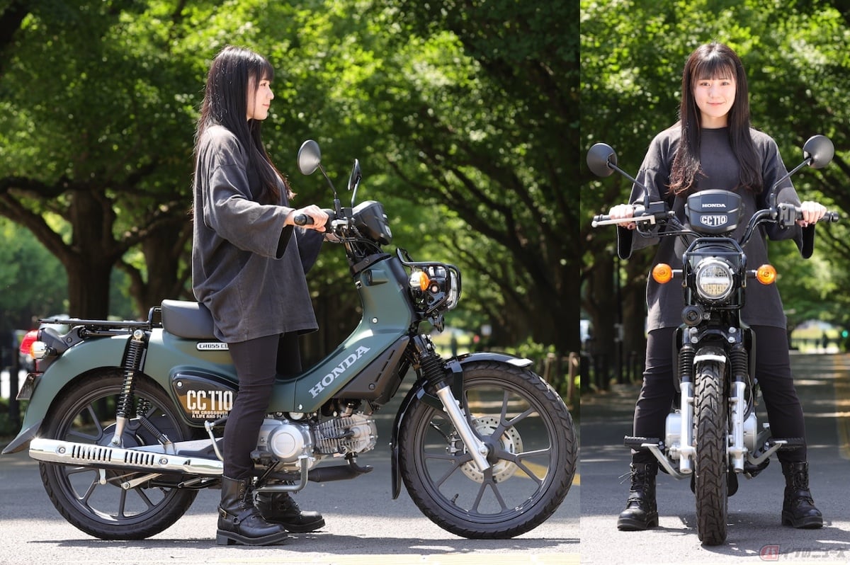 跨ってみると158cmのわたしで足付きはそこそこよい