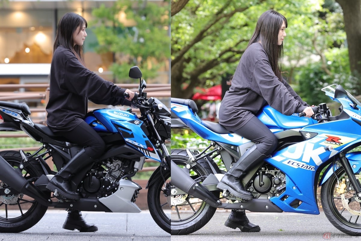 左:GSX-S125 / 右:GSX-R125 ライディングポジションの違いに驚いた