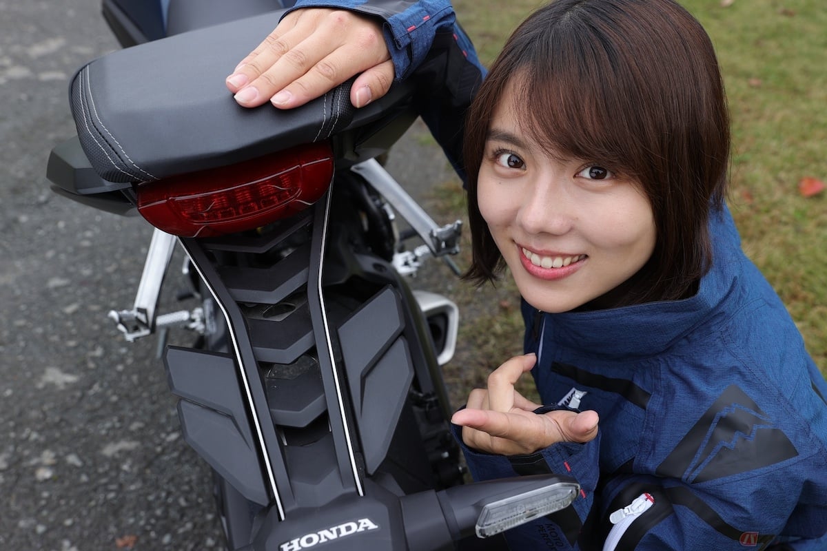 ナンバープレートが装着されている部分は、まるでエビの尻尾のよう