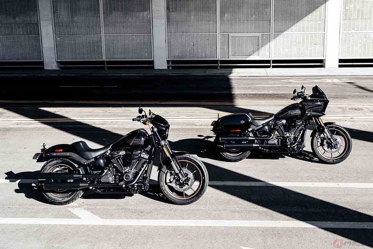 左からハーレーダビッドソン「LOWRIDER S」と「LOWRIDER ST」
