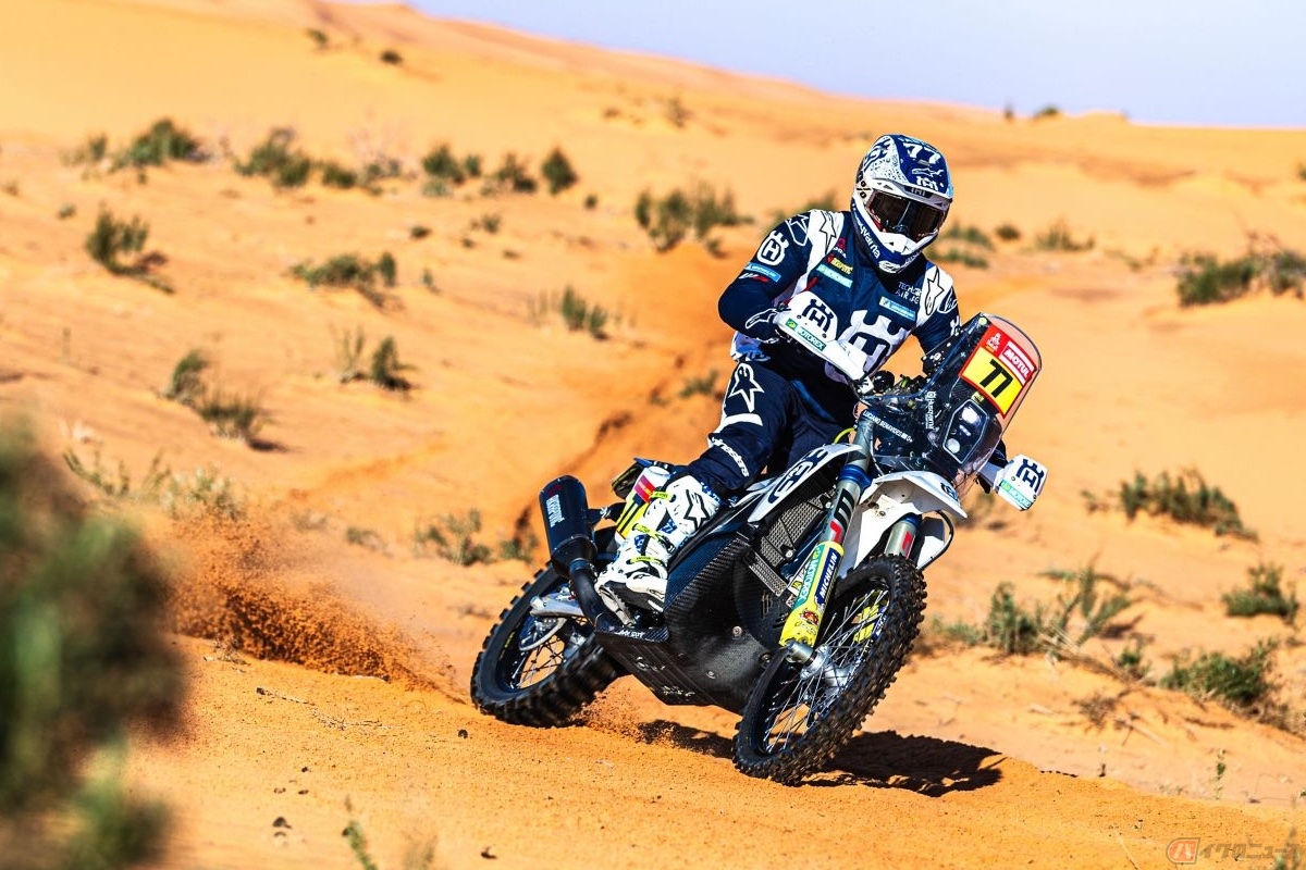ステージ6優勝を果たしたHusqvarna Factory Racingのルチアーノ・ベナビデス選手