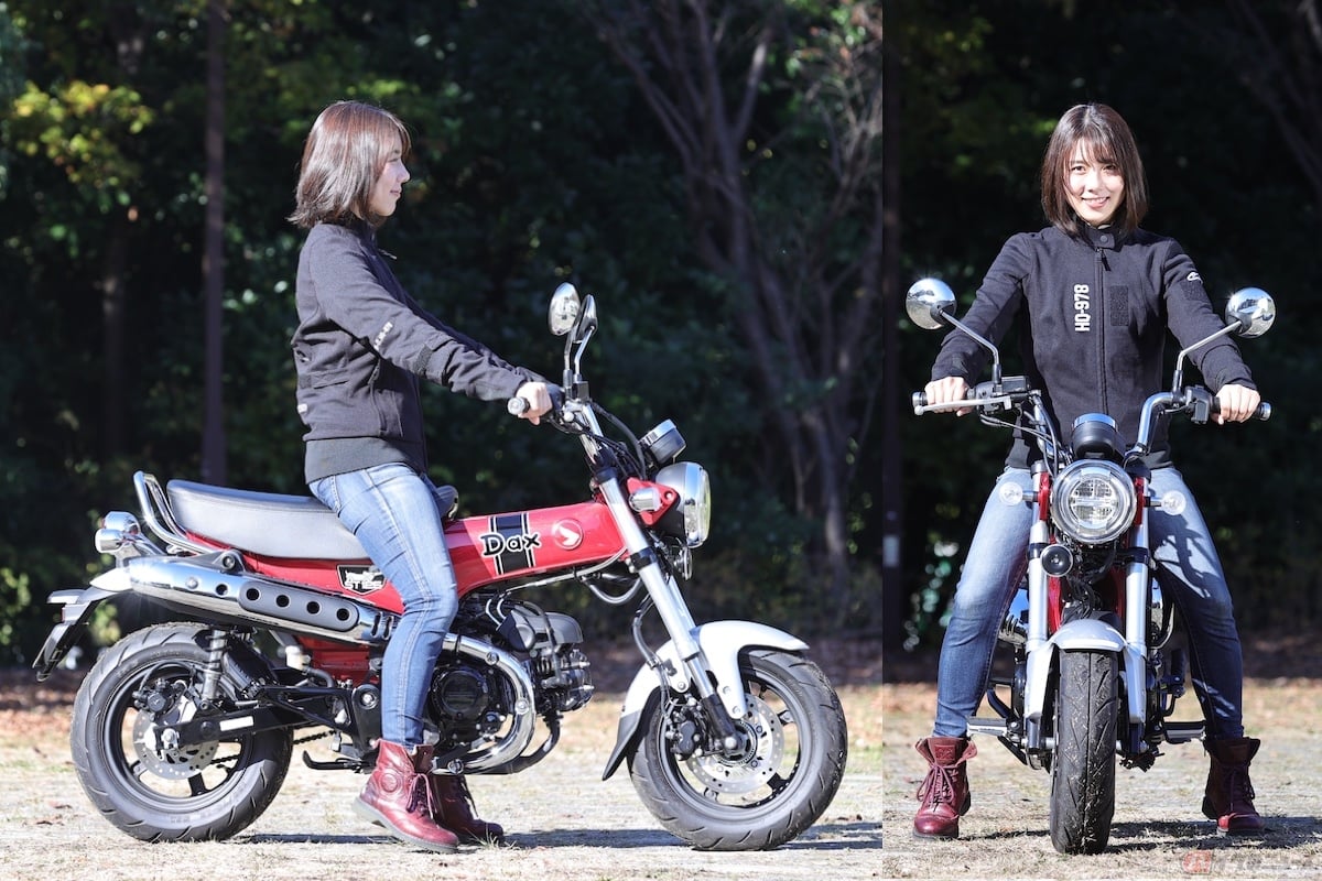 シート高は775mmで、身長160cmの私が跨るとこんな感じです