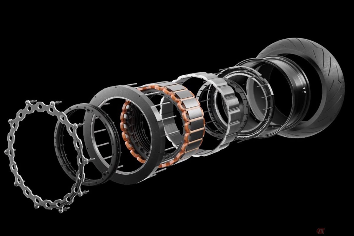 Verge Motorcyclesの電動バイク「TS」シリーズに搭載されたはブレス式のモーター