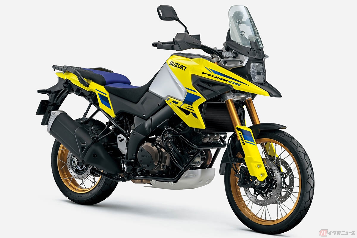 スズキ新型「V-STROM1050DE」チャンピオンイエロー／マットソードシルバーメタリック
