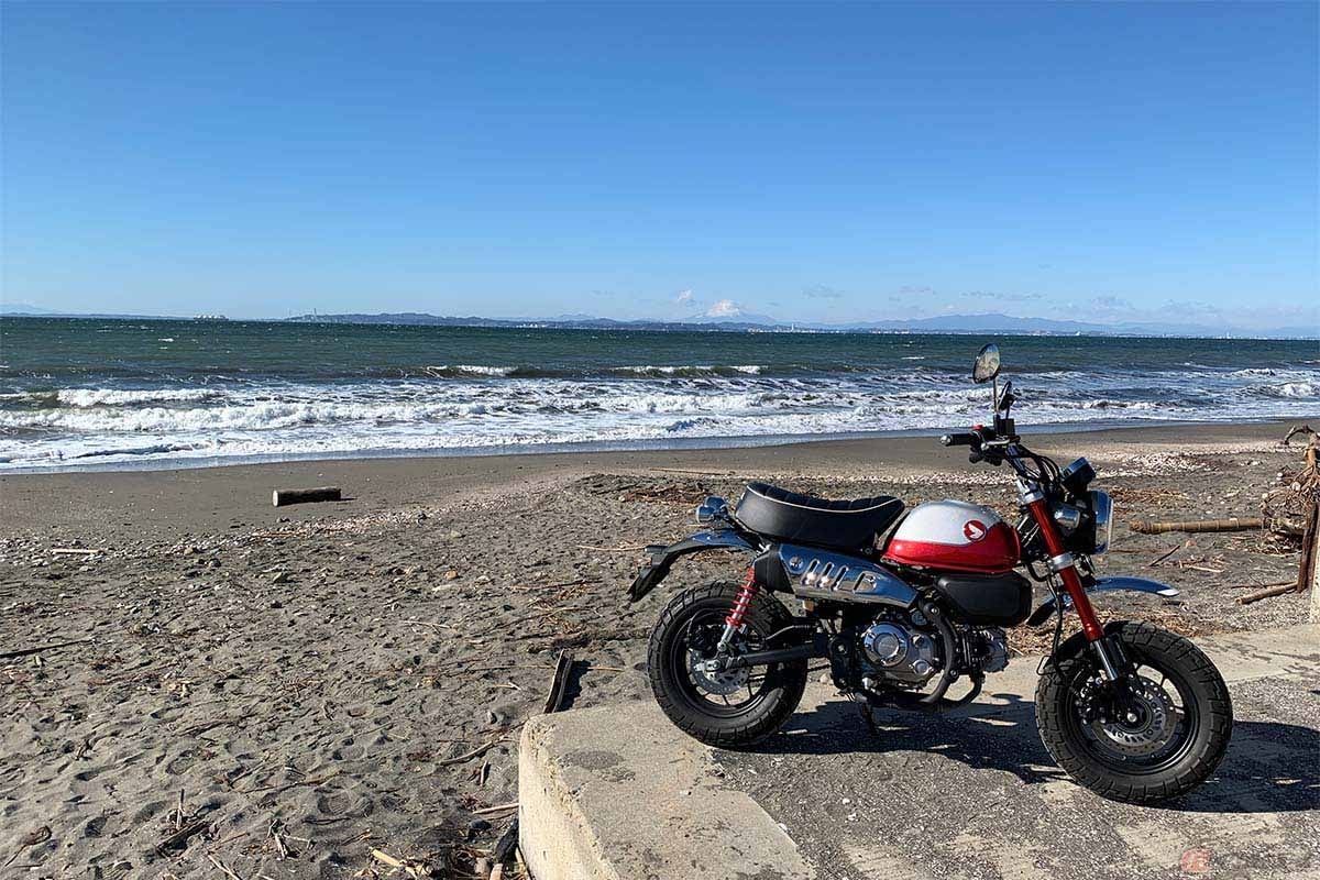 2021年9月に発売されたホンダ新型「モンキー125」で、とにかく走って従来型との違いや魅力、そして燃費を実走計測するため、これまで千葉県の東西南北の端っこに設定した場所を巡ってきた