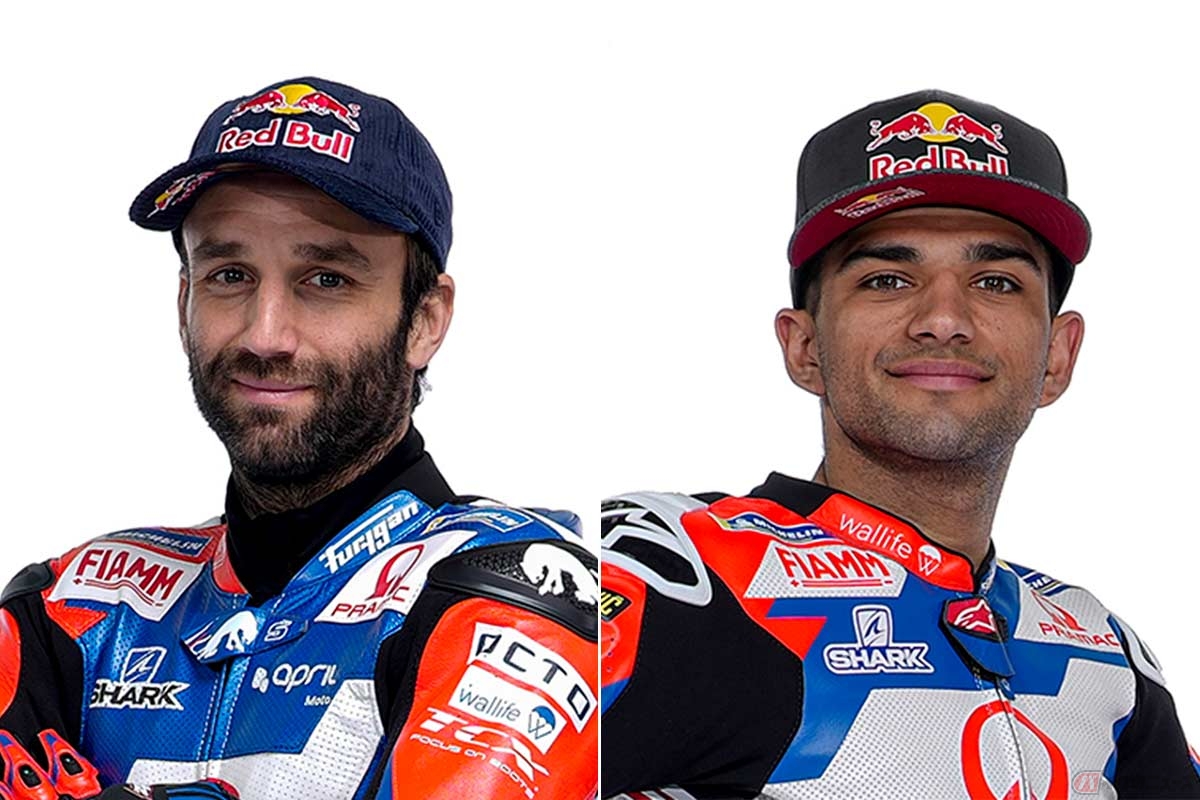 左：ヨハン・ザルコ選手（1990年7月16日生まれ。フランス。2021年シーズンは4度の2位表彰台を獲得）／右：ホルヘ・マルティン選手（1998年1月29日生まれ。スペイン。2021年のルーキー・オブ・ザ・イヤー）