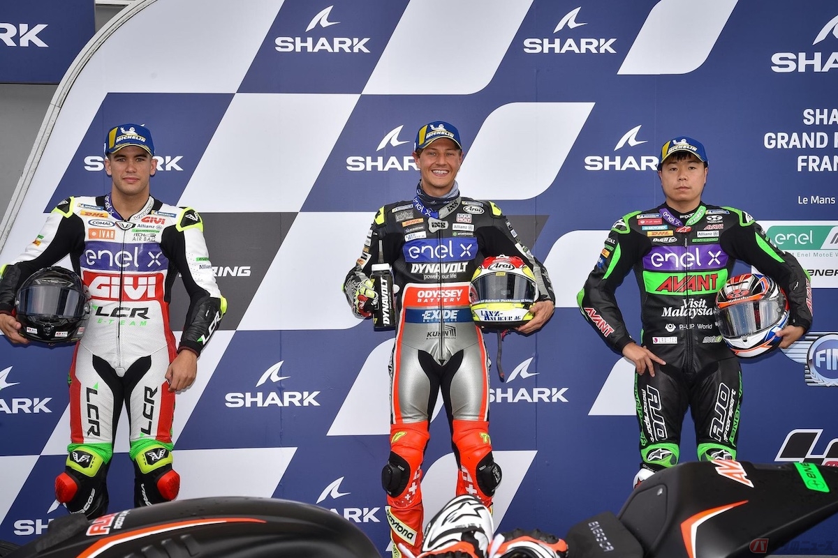 2022MotoE第2戦フランス大会のレース1で初表彰台に上がった大久保光選手