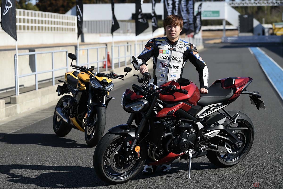 トライアンフ「Street Triple 765 RS」と石塚健選手