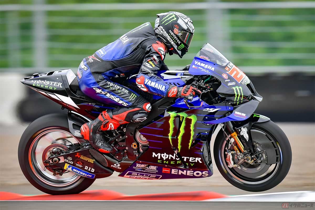ヤマハのMotoGPマシン「YZR-M1」を駆るファビオ・クアルタラロ選手(モンスターエナジー・ヤマハMotoGP)