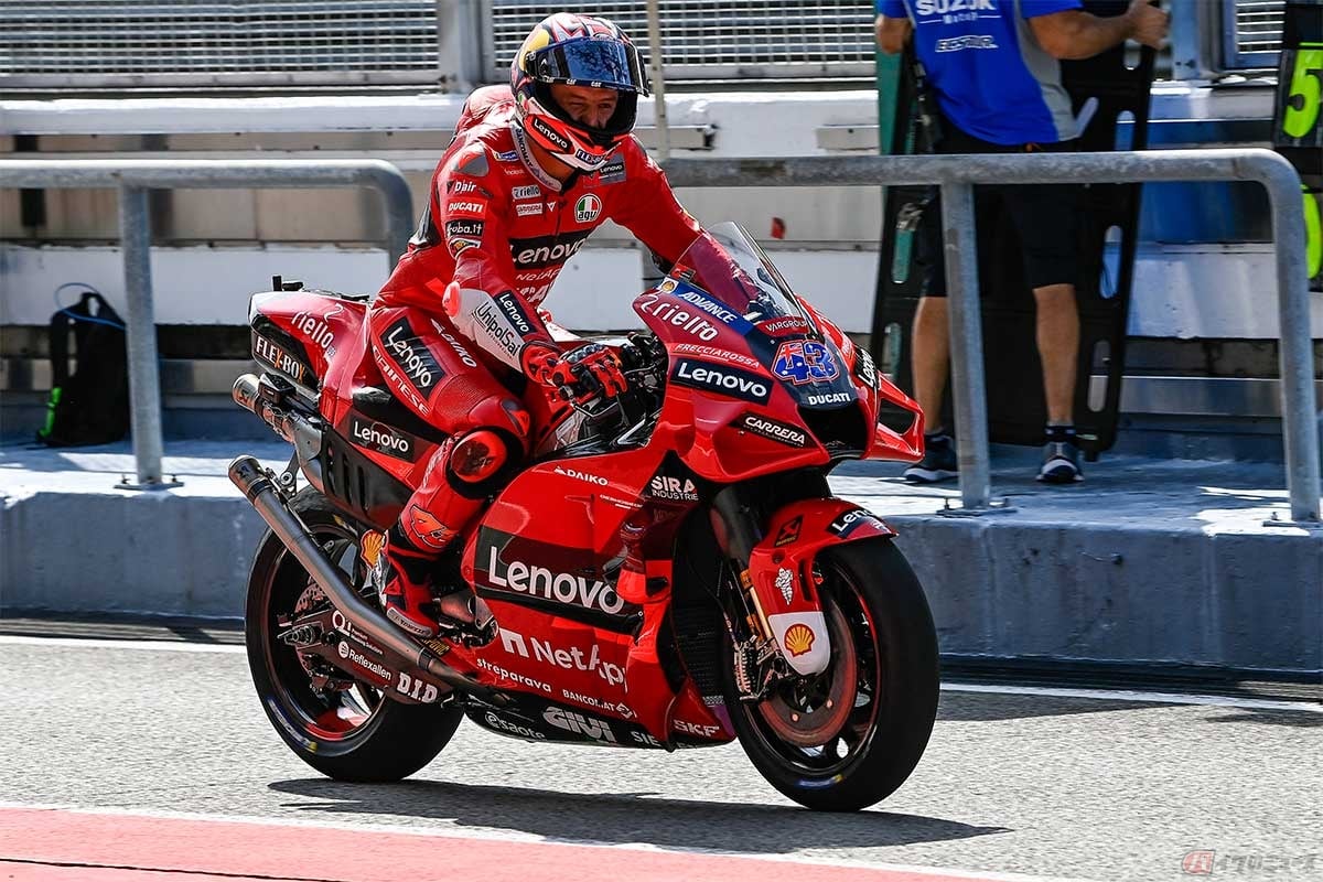 ドゥカティのMotoGPマシン「デスモセディチGP」を駆るジャック・ミラー選手(ドゥカティ・レノボ・チーム)
