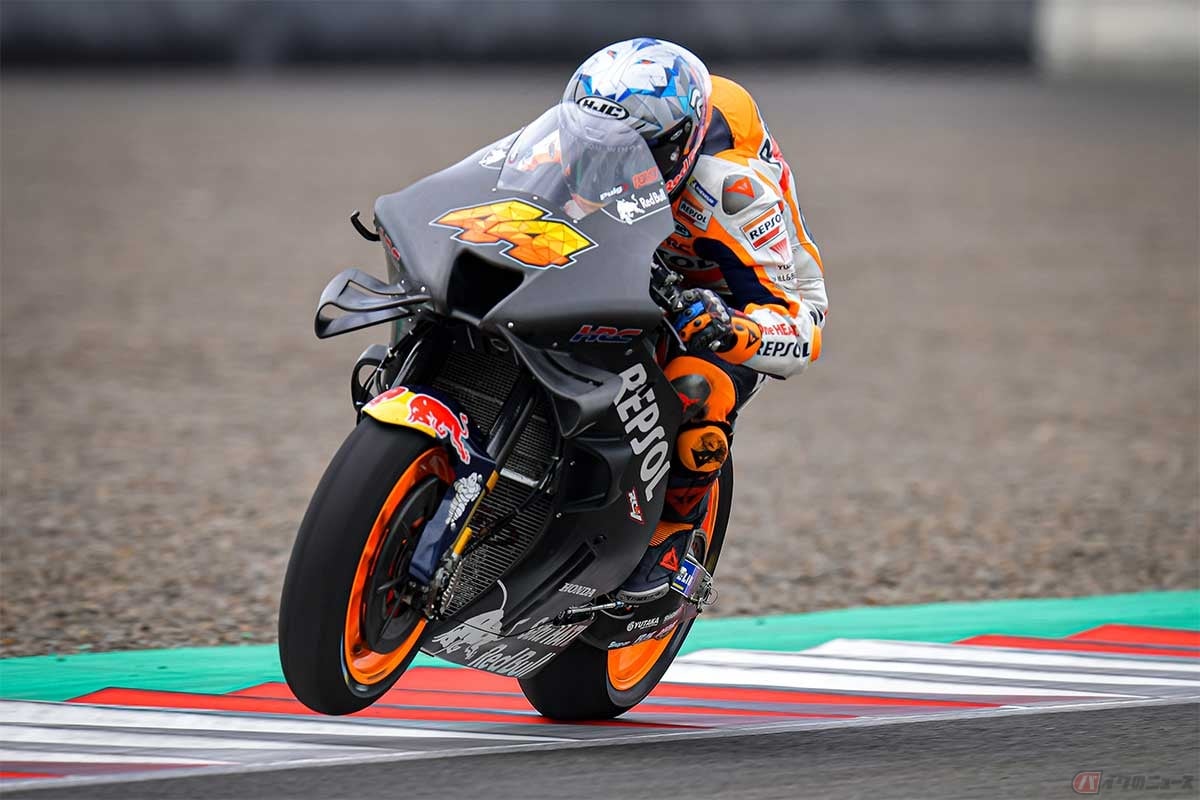 ホンダのMotoGPマシン「RC213V」を駆るポル・エスパルガロ選手(レプソル・ホンダ・チーム)