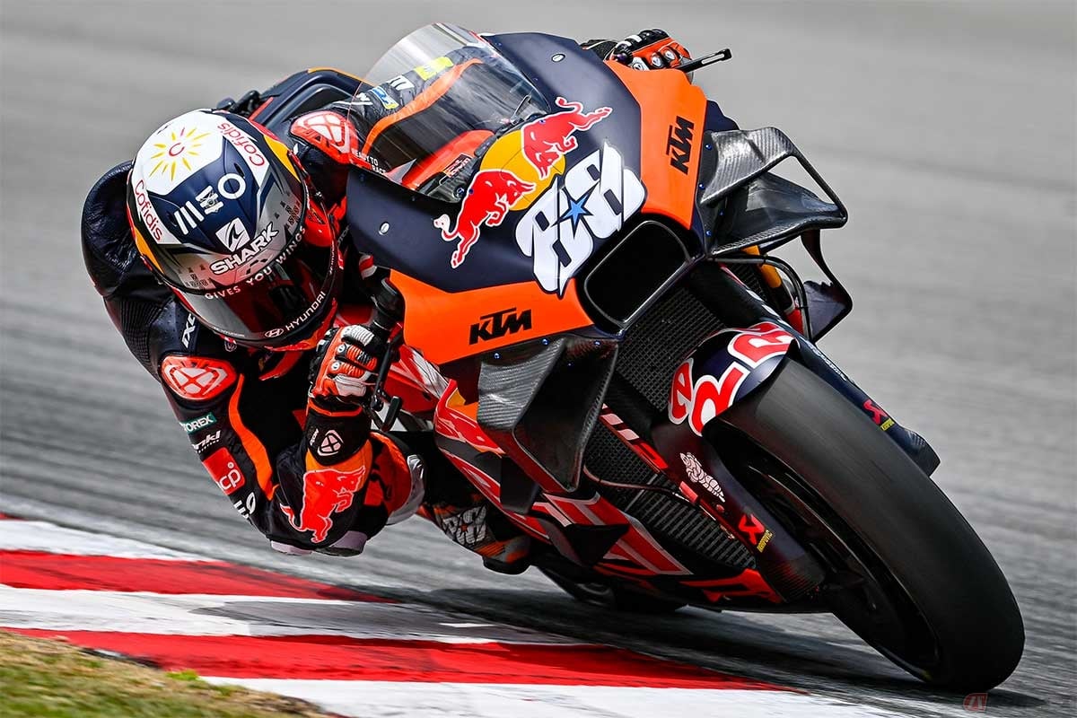 KTMのMotoGPマシン「RC16」を駆るミゲール・オリベイラ選手(レッドブル・KTM・ファクトリーレーシング)