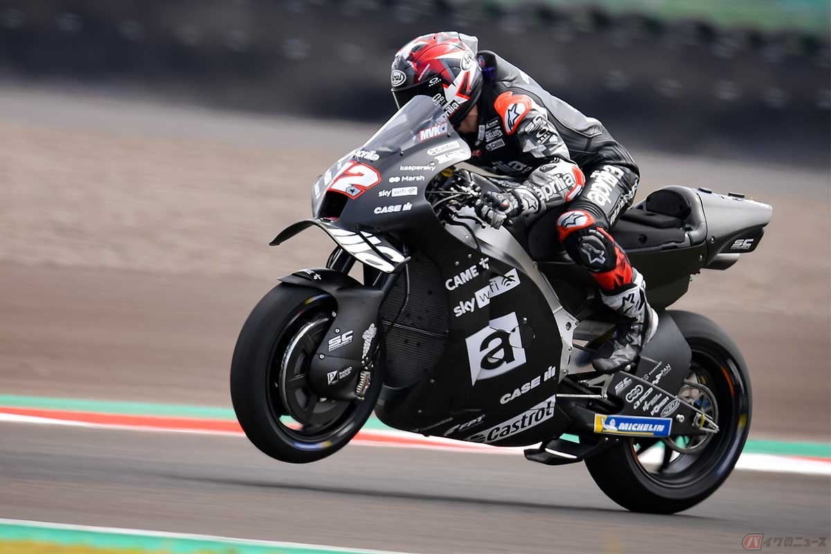 アプリリアのMotoGPマシン「RS-GP」を駆るマーベリック・ビニャーレス選手(アプリリア・レーシング)