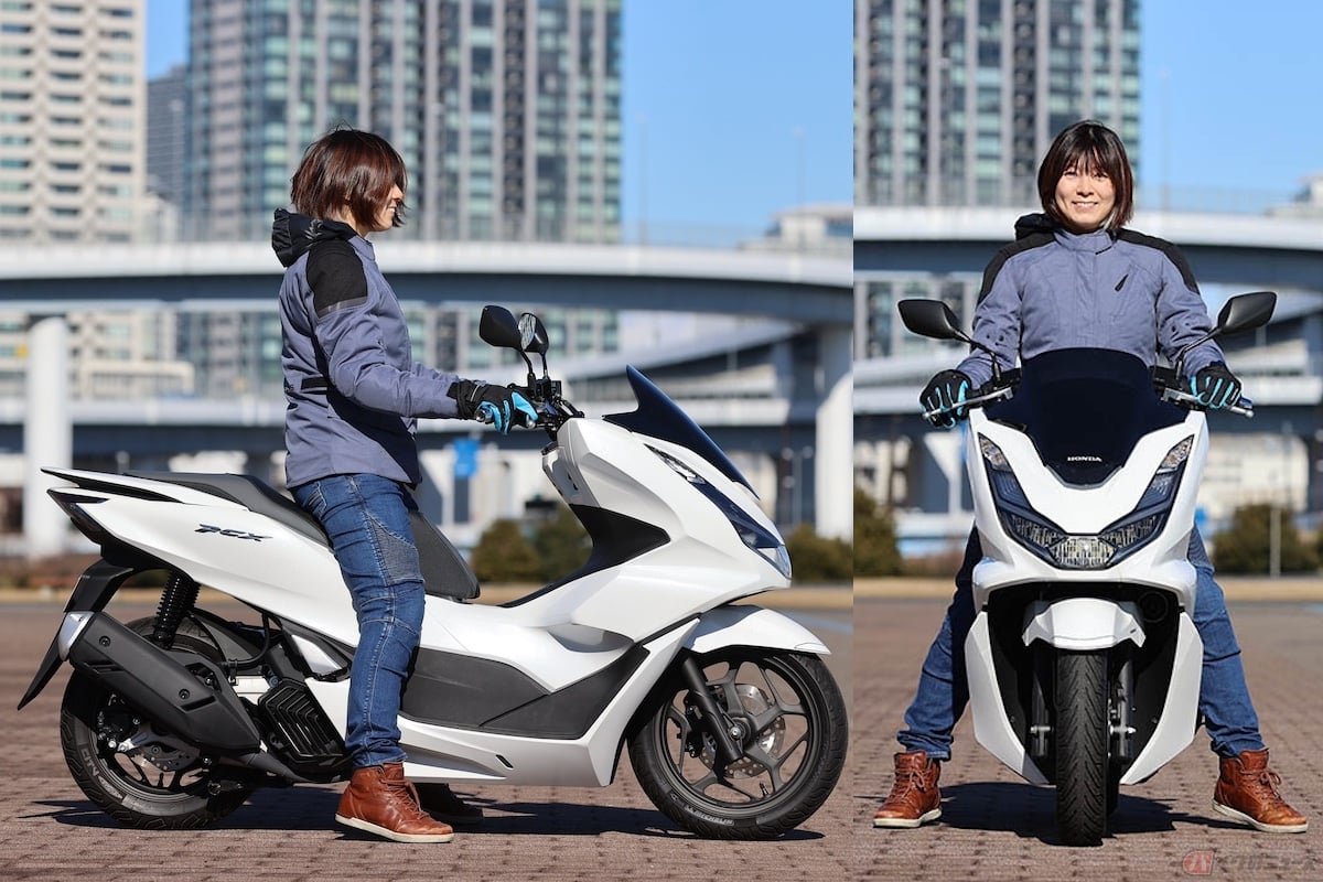 ホンダ「PCX」の足つき(身長165㎝)