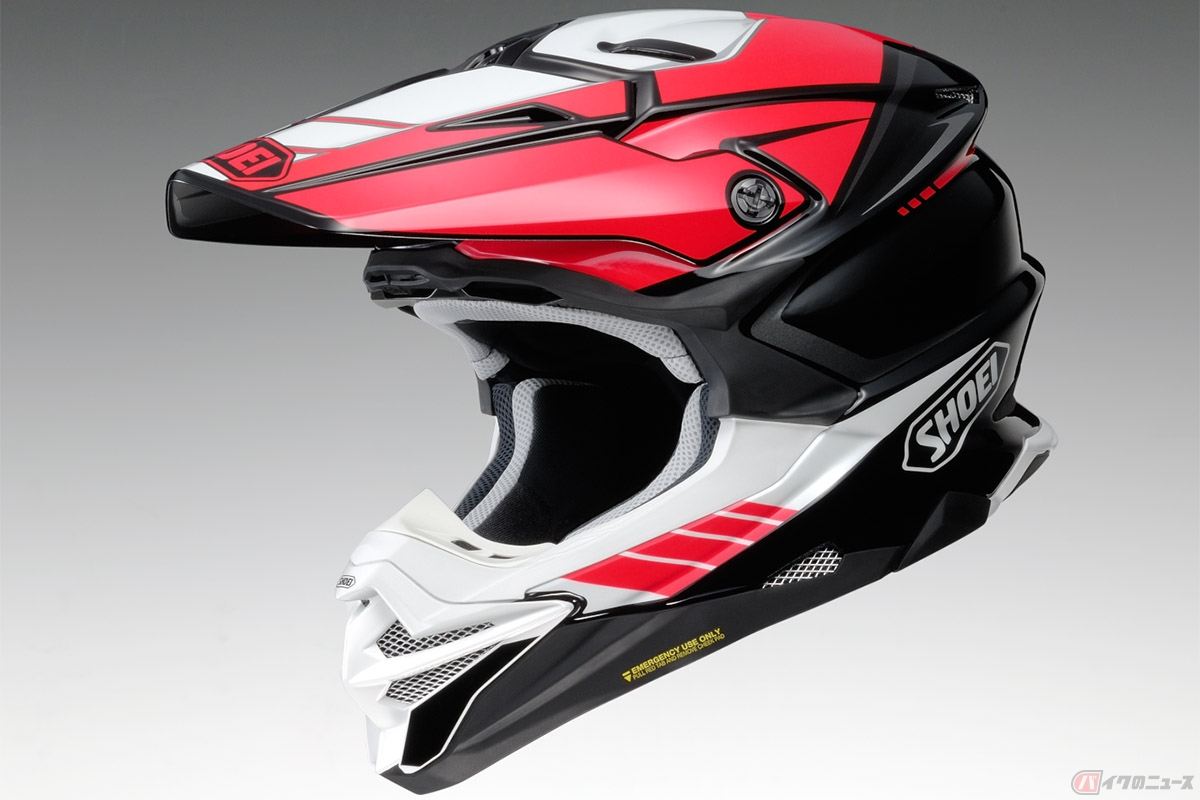 SHOEIのオフロードヘルメット「VFX-WR」に追加される新たなグラフィックモデル「JAMMER」TC-1(RED/BLACK)