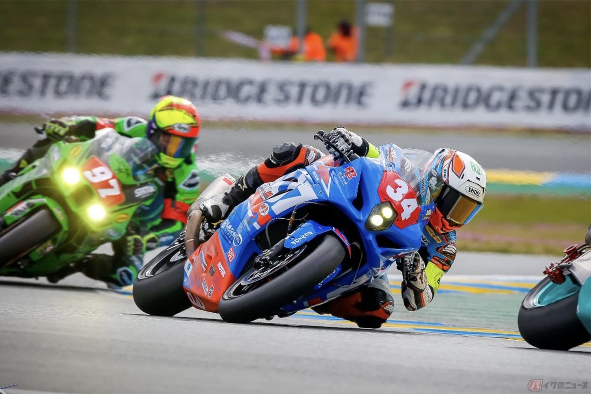 スズキ「GSX-R1000R」を駆りル・マン ブガッティサーキットを攻める石塚健選手